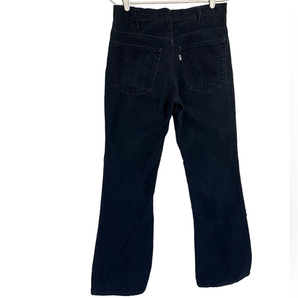 Vintage 70’s Levi’s 646 Navy Blue Corduroy Mid-Rise Semi Flare Jeans - Picture 2 of 10